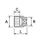 Llave de vaso 3/4" Ega Master 7/8" 12 cantos codigo 60527