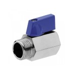 Minivalvula de esfera laton niquelado con rosca 1/8" M-H PN-16