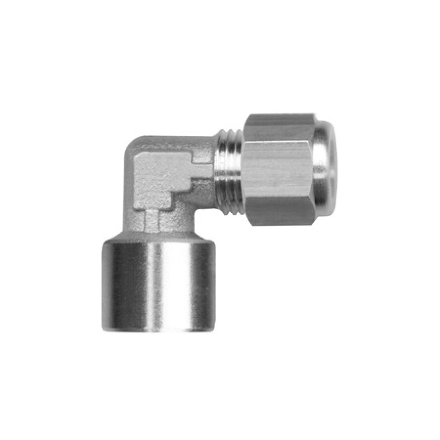 Codo hembra con bicono laton niquelado D-6 1/4" Codo hembra con bicono laton niquelado D-6 1/4"