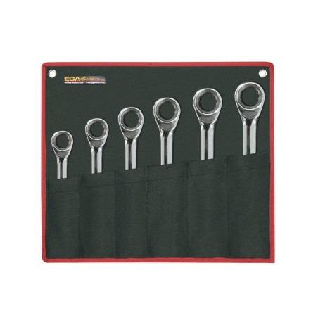 Juego de llaves combinadas de carraca Classicgear 6 ud. Ega Master 5/16"-3/4" cromado pulido espejo codigo 68232