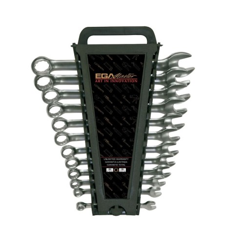 Juego de llaves combinadas 10 ud. Ega Master 3/8"-1" cromado pulido espejo codigo 68470