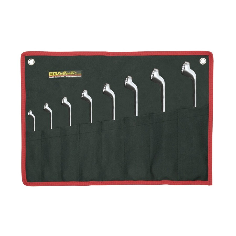 Juego de llaves acodadas 8 ud. Ega Master 3/8"-7/16"-15/16"-1" cromado pulido espejo codigo 68472