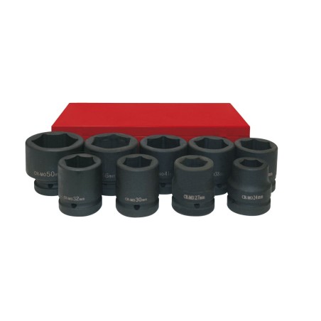 Juego de vaso de impacto 1" serie larga Ega Master 9 ud. 1"-2" codigo 61276