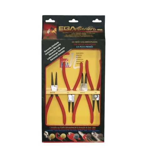 Juego de alicates circlips Ega Master 7" 4 ud. codigo 68542