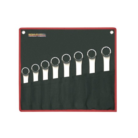 Juego de llaves combinadas acodadas 12 ud. Ega Master 8-22 mm. cromado aerospacial codigo 68569
