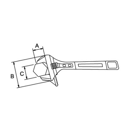 Llave ajustable combi alavesa de gran apertura Ega Master 8" Titacrom® codigo 61237