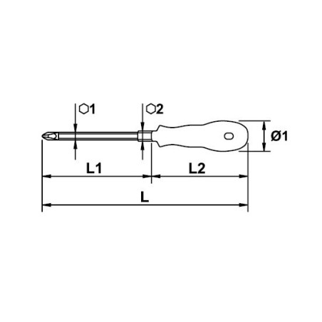 Destornillador Pozidriv varilla hehagonal Ega Master PZ-4 Mastertork codigo 66465