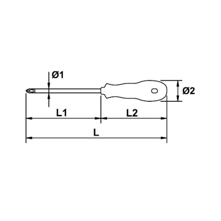 Destornillador Pozidriv Ega Master PZ-1 x 300 Mastertork codigo 66472