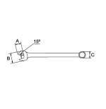 Llave combinada extra larga Ega Master 7 mm. cromado aerospacial codigo 56406
