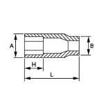 Llave de vaso para bujias Ega Master 3/8" x 16 mm. codigo 61460
