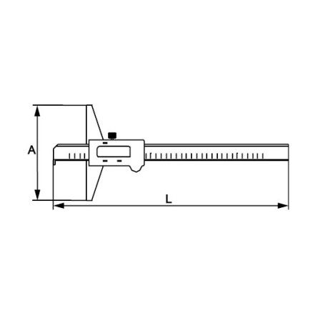 Calibre de profundidad digital para ranuras Ega Master 200 mm. 0,01 mm. codigo 65491