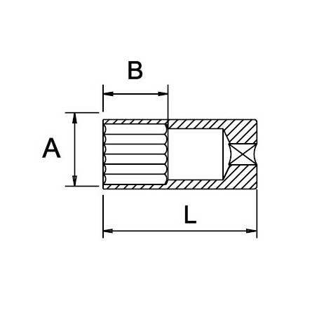 Llave de vaso 1/4" serie larga Ega Master 1/4" 12 cantos codigo 67692