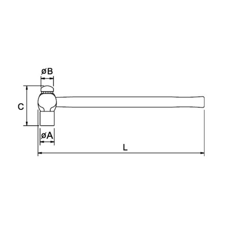 Martillo de bola modelo B Ega Master 350 gr. mango madera hickory codigo 69613