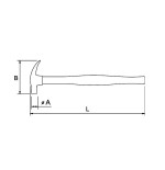 Martillo de uña modelo americano Ega Master 27 mm. mango fibra de vidrio codigo 69746