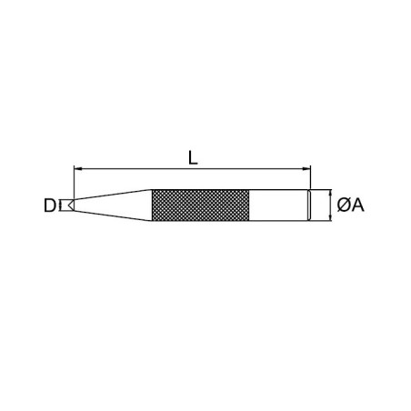 Granete cilindrico moleteado Ega Master 2.5 mm. codigo 63429
