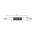 Granete cilindrico moleteado Ega Master 2.5 mm. codigo 63429