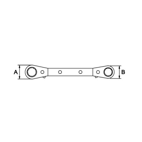 Llave estrella de carraca acodada Ega Master 3/8" - 7/16" codigo 65125