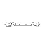 Llave estrella de carraca acodada Ega Master 3/8" - 7/16" codigo 65125