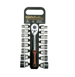 Juego de vasos y carraca 1/2" en colgante 17 ud. Ega Master 5/16"-1-1/4" 6 cantos codigo 61798