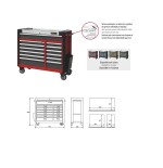 Armario carro de herramientas Ega Master 13 cajones color rojo codigo 50954
