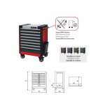 Armario carro de herramientas Ega Master 8 cajones color rojo codigo 50977