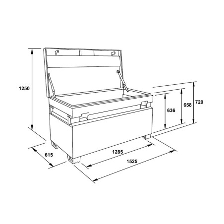 Arcon metalico Ega Master 1525x615x720 mm. codigo 50989