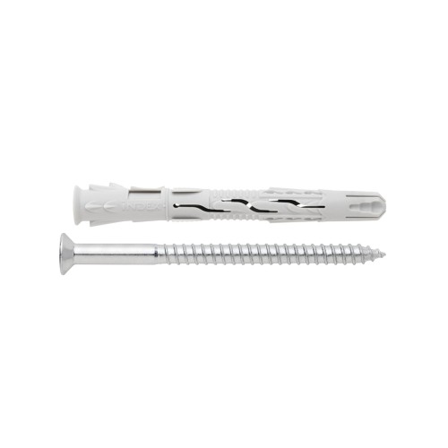 Taco de nylon cincado cabeza avellanada Index 10 x 60 D-10 TNUXA10060