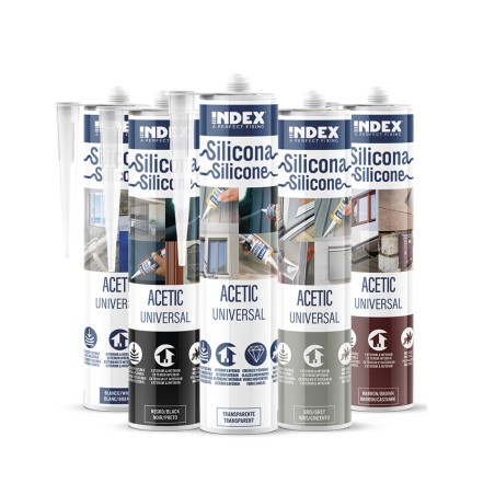 Silicona acetica universal blanco Index 280 ml. SIUNIB280