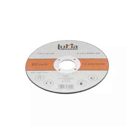 Disco de corte para metal Lukia A 46 RBF 125 x 1 mm.