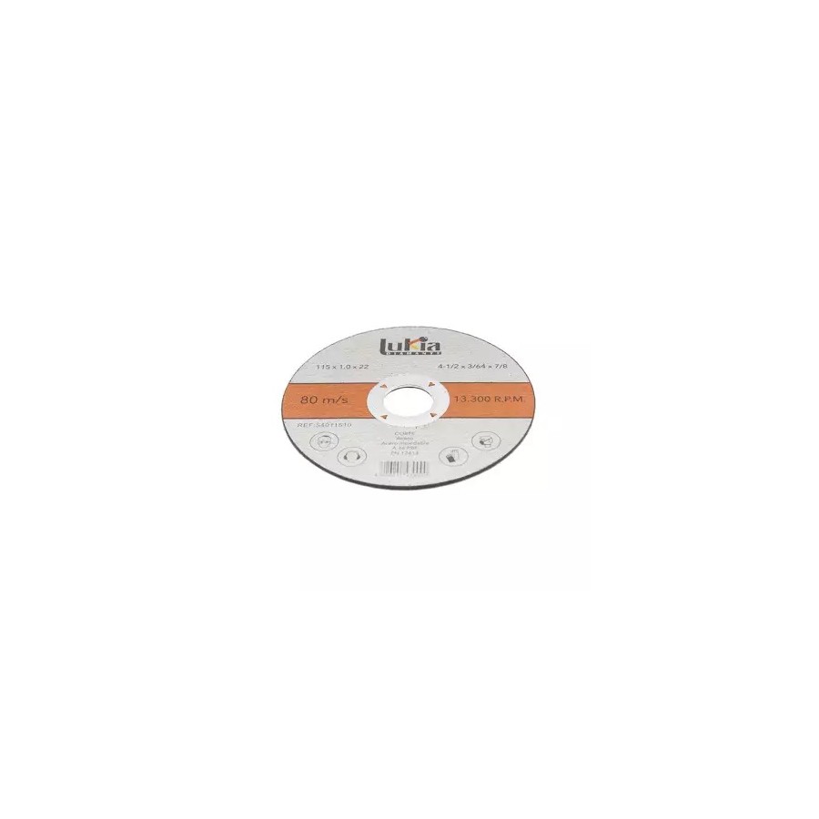 Disco de corte para metal Lukia A 46 RBF 180 x 1,6 mm.
