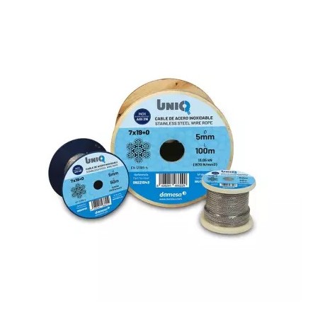 Carrete cable de acero inoxidable A-316 7x19 + 0 5 mm. 50 metros