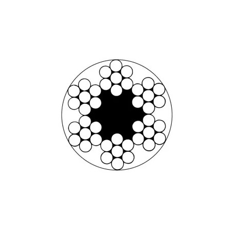 Carrete cable de acero galvanizado 6 x 7 + 1 (recubierto PVC) 2x4 mm. 100 metros