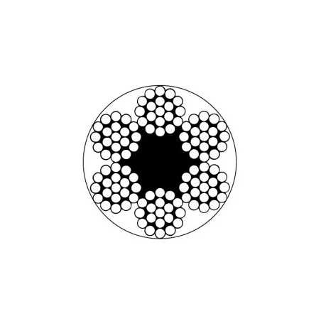 Carrete cable de acero galvanizado 6 x 19 + 1 (recubierto PVC) 10x12 mm. 100 metros