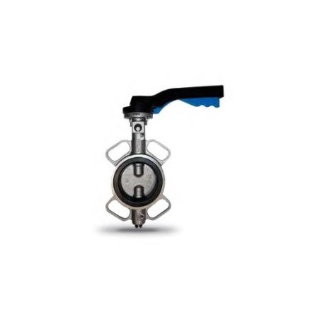 Valvula de mariposa wafer cuerpo a/inox. A-316 disco a/inox. A-316 asiento EPDM DN-80 con palanca