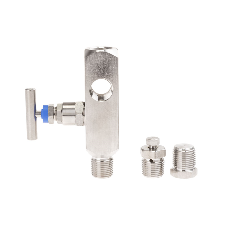 Valvula de aguja Wika IV11 PN-420 bar venteo 2º tornillo, 3º purga 1/2" NPT hembra 1/2" NPT hembra codigo 14275424