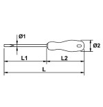 Destornillador electricista Ega Master 25/64" x 8" x 0,063" Rotork codigo 55437