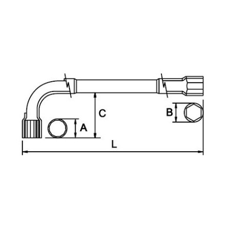Llave pipa abierta 6x6 Ega Master 1/2" cromado pulido espejo codigo 58144