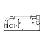 Llave pipa abierta 12x6 Ega Master 26 mm. cromado pulido espejo codigo 61890