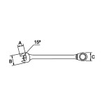 Llave combinada de carraca reversible Mastergear Ega Master 15/16" cromado pulido espejo codigo 62705