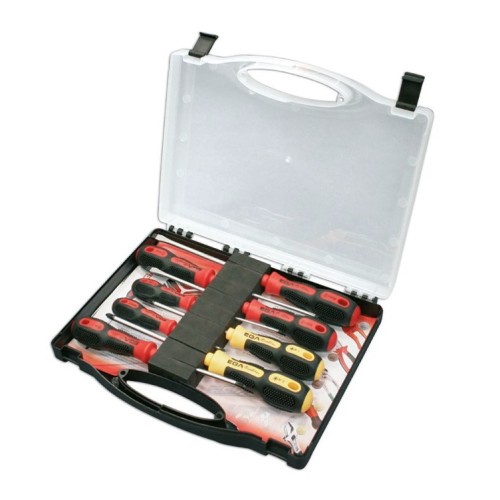 Juego 8 destornilladores mecan.-electr.-Ph-Pz Ega Master Mastertork en maleta de plastico codigo 69911
