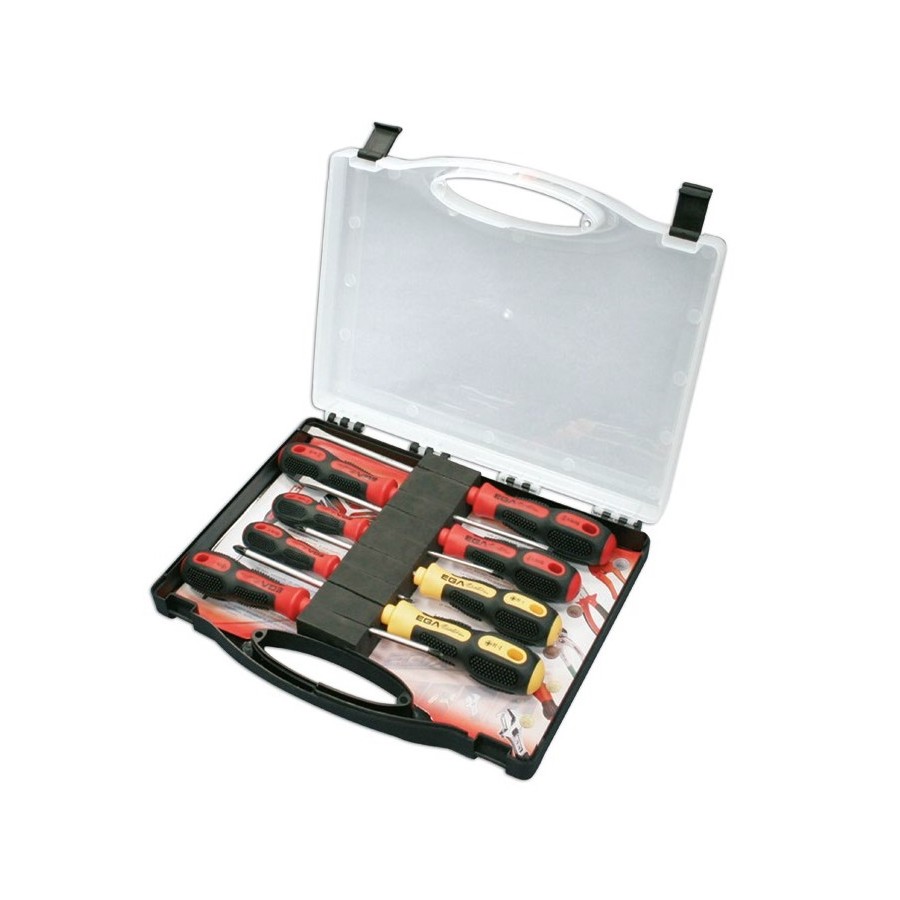 Juego 8 destornilladores electricista y Pozidriv Ega Master Mastertork 1.000 V. en maleta de plastico codigo 76906 Juego 8 destornilladores electricista y Pozidriv Ega Master Mastertork 1.000 V. en maleta de plastico codigo 76906