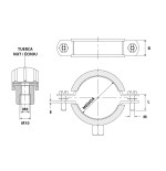 Abrazadera isofonica reforzada inoxidable A-2 84 mm. (M8+M10)
