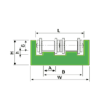 Perfil guia para cadena de rodillos doble 10B-2 tipo MUCD-3 paso 5/8"