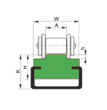 Perfil guia para cadena de rodillos simple 12B-1 tipo MUC-4 paso 3/4"