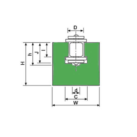Perfil guia para cadena de rodillos simple 28B-1 tipo MGH-8 paso 1-3/4"