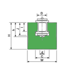 Perfil guia para cadena de rodillos simple 28B-1 tipo MGH-8 paso 1-3/4"