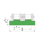 Perfil guia para cadena de rodillos doble 28B-2 tipo MD-8 paso 1-3/4"