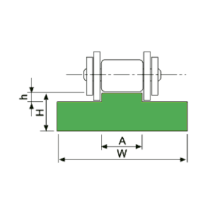 Perfil guia para cadena de rodillos simple 10B-1 tipo MS-315 paso 5/8"