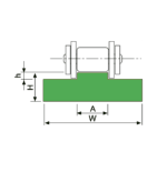 Perfil guia para cadena de rodillos simple 10B-1 tipo MS-315 paso 5/8"