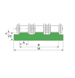 Perfil guia para cadena de rodillos triple 32B-3 tipo MT-9 paso 2"